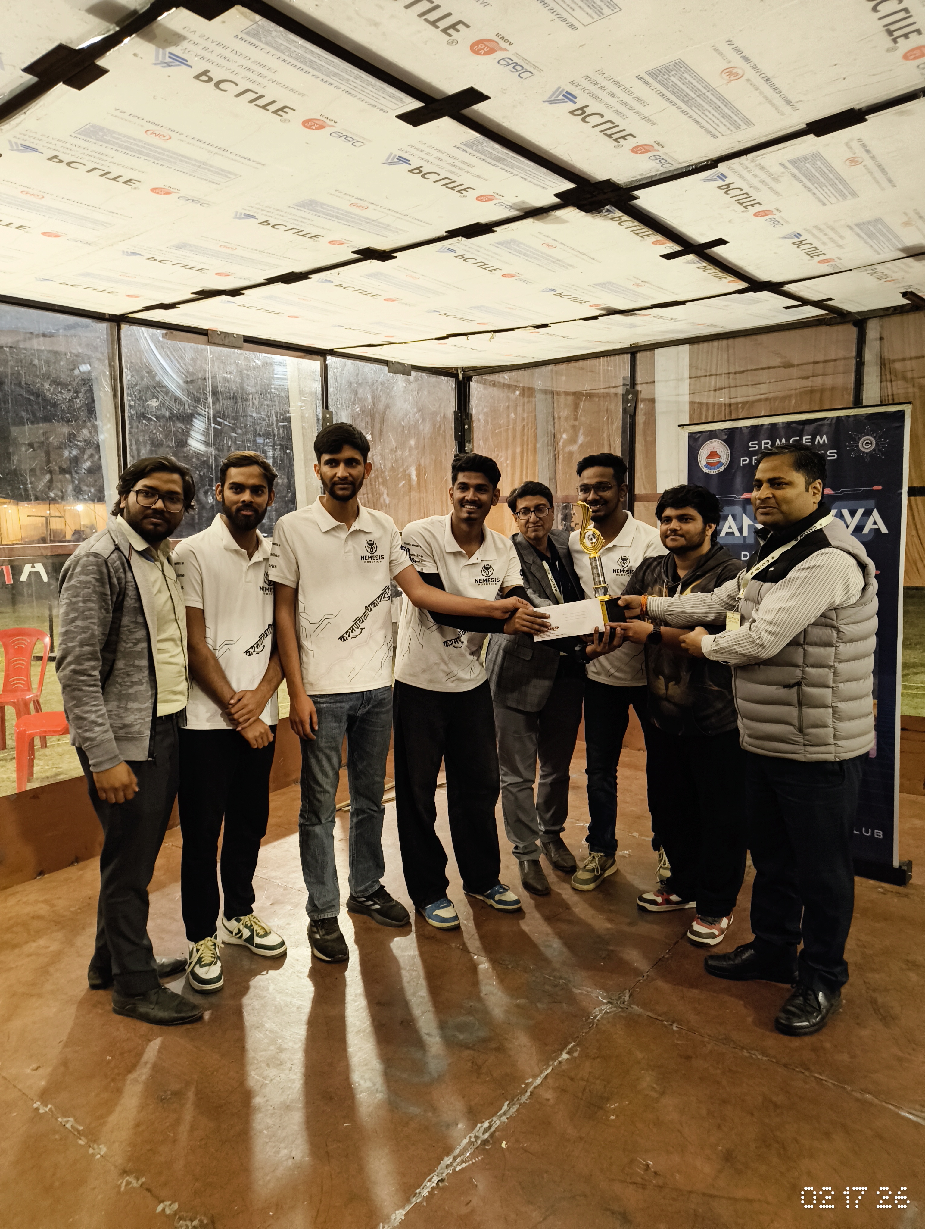 Winners on stage during prize distribution